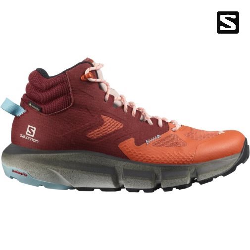 Red / Orange Salomon Predict Hike Mid GTX Women's Hiking Boots | IE HC4610